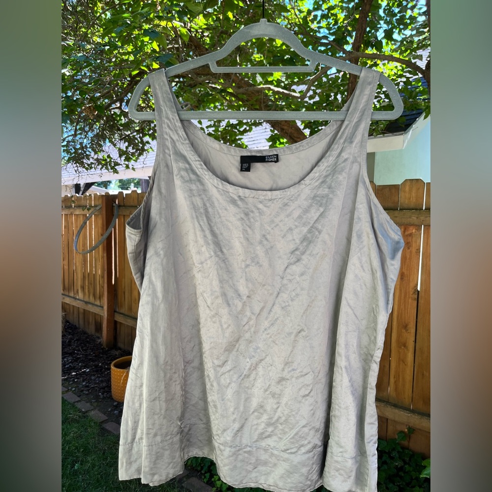 Eileen Fisher XL silver silky tank